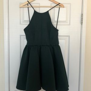 AKIRA Chicago Hunter Green Scuba Dress
